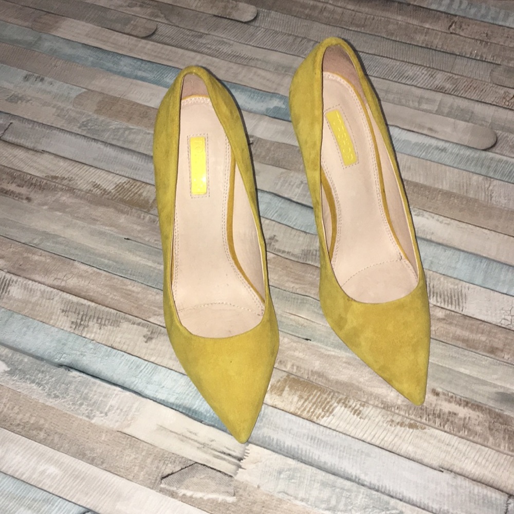 Topshop mustard yellow suede stilettos